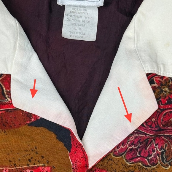 Bobbie Brooks Vintage Blouse Size 20 Abstract Print Puff Sleeve USA Made - Picture 10 of 10